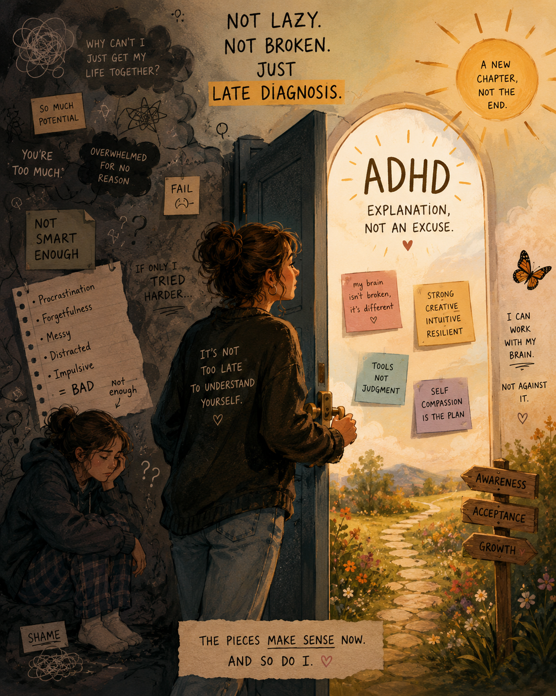Late ADHD Diagnosis in Women: What Nobody Told Me About the Grief That Comes After